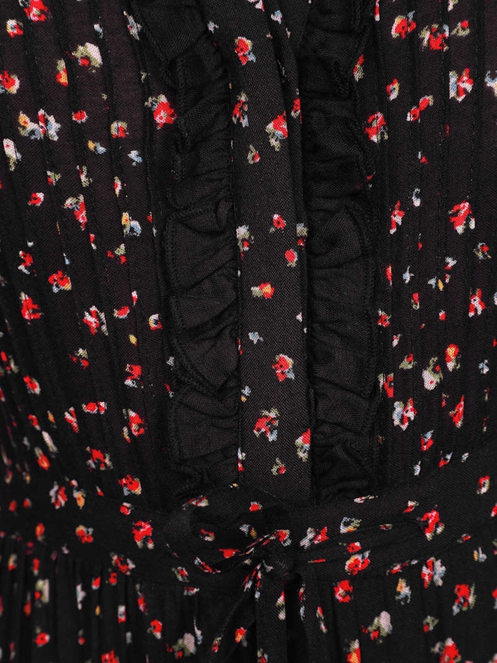 Free People Rare Feelings Black Floral Print Tiered Pleated Maxi Dress. Small - Picture 4 of 6